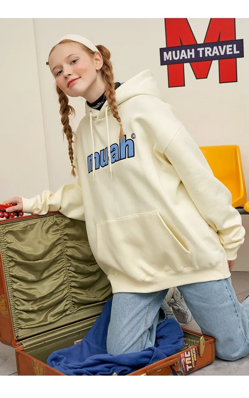 muahmuah street style long sleeves plain cotton medium oversized logo - Google SEO-friendly result.