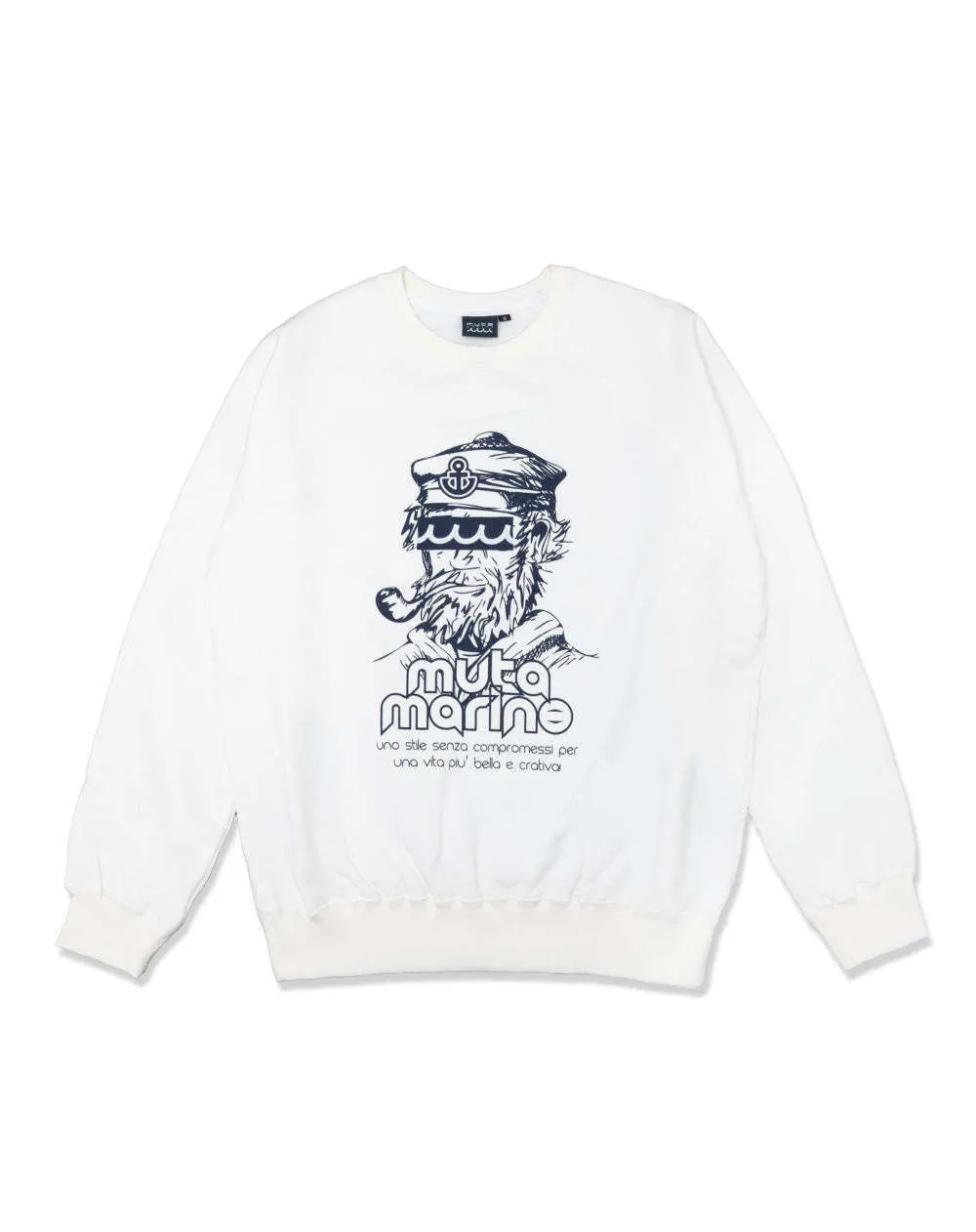 Muta Unisex Crew Neck Street Style Long Sleeves Cotton Logo