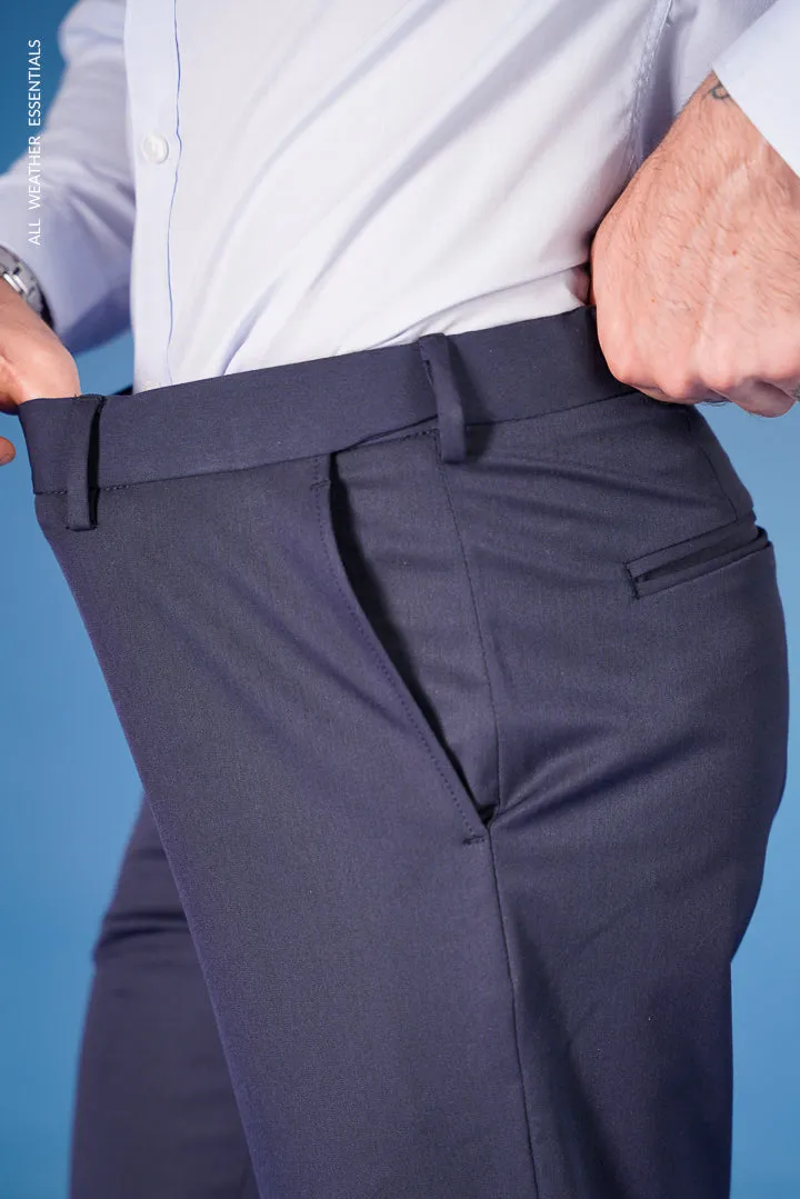 Navy Stretch Pants for All Weather Conditions.