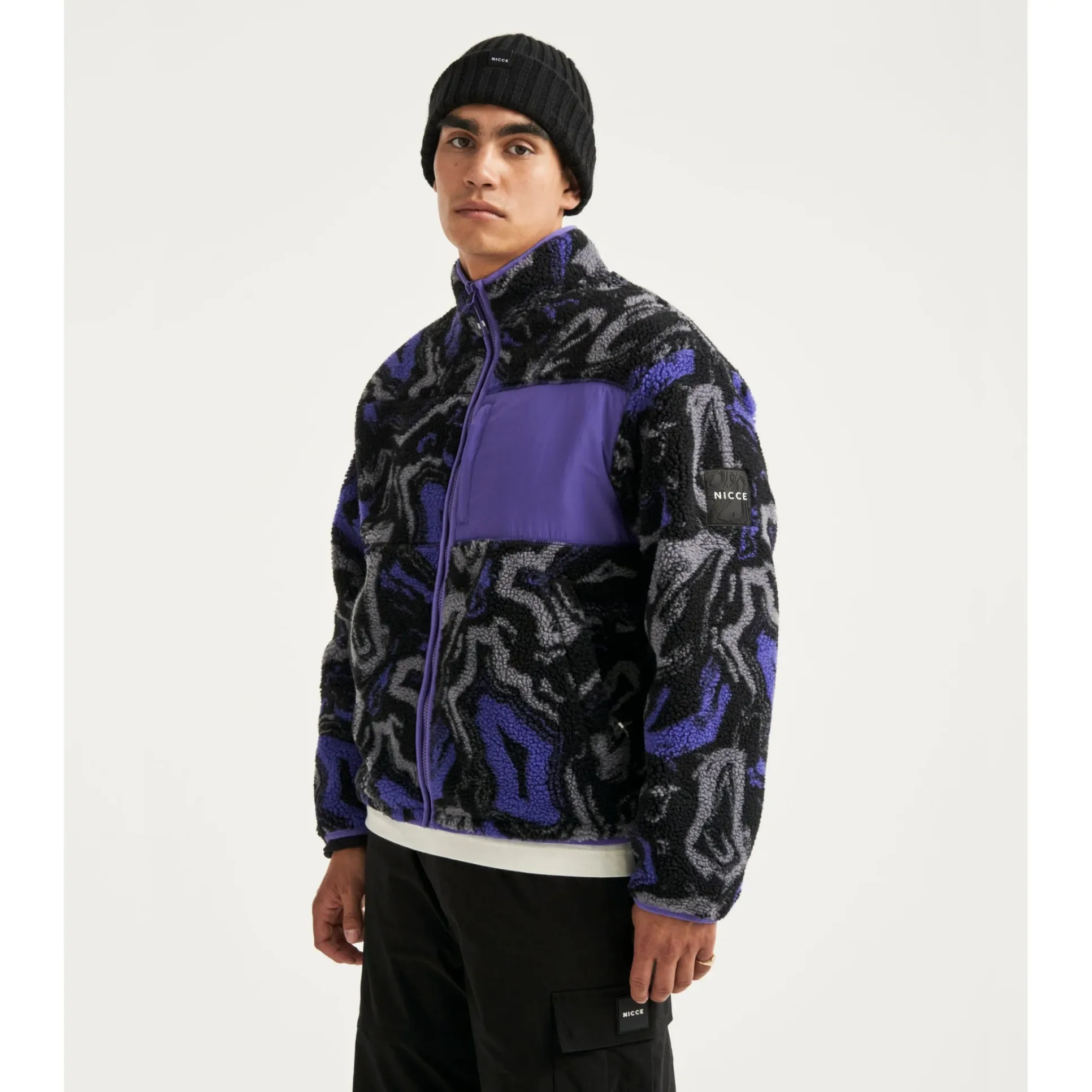 Nicce Tove Black/Multi Borg Zip Thru