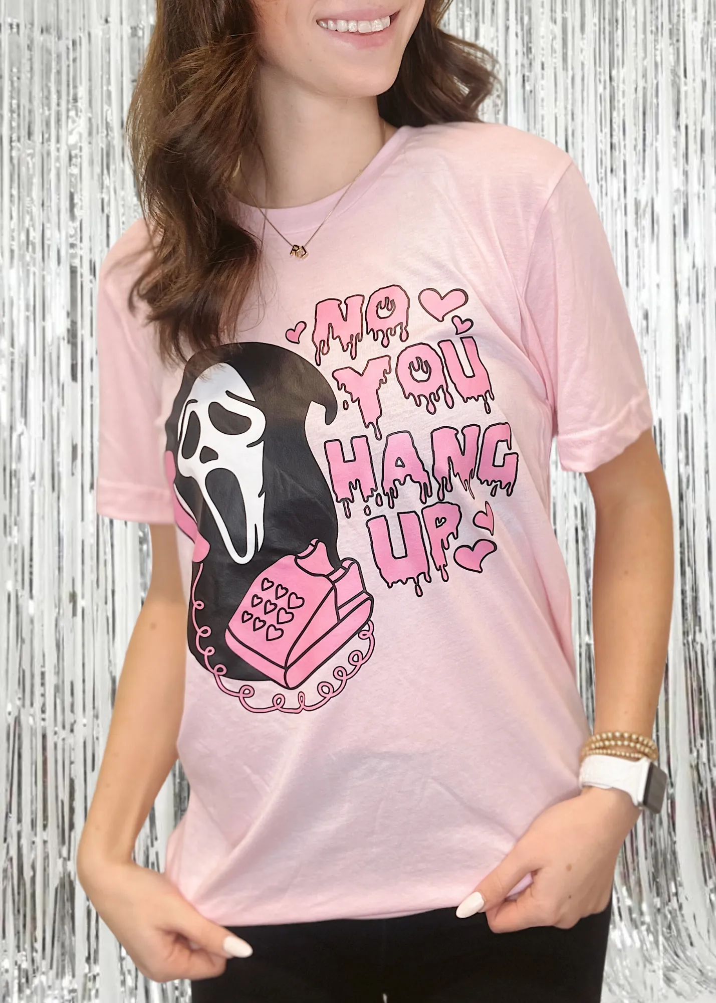 No Hang Up Scream Tee | Pink