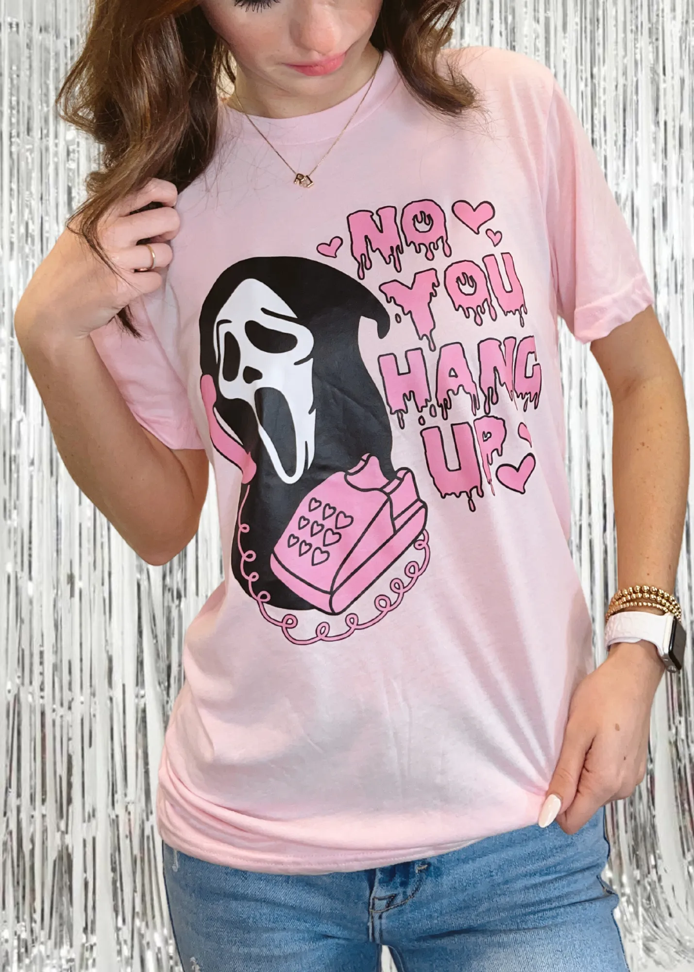 No Hang Up Scream Tee | Pink