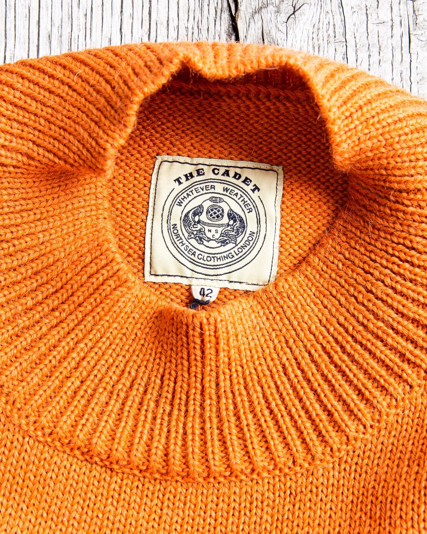 North Sea Clothing Cadet Wool Sweater Orange