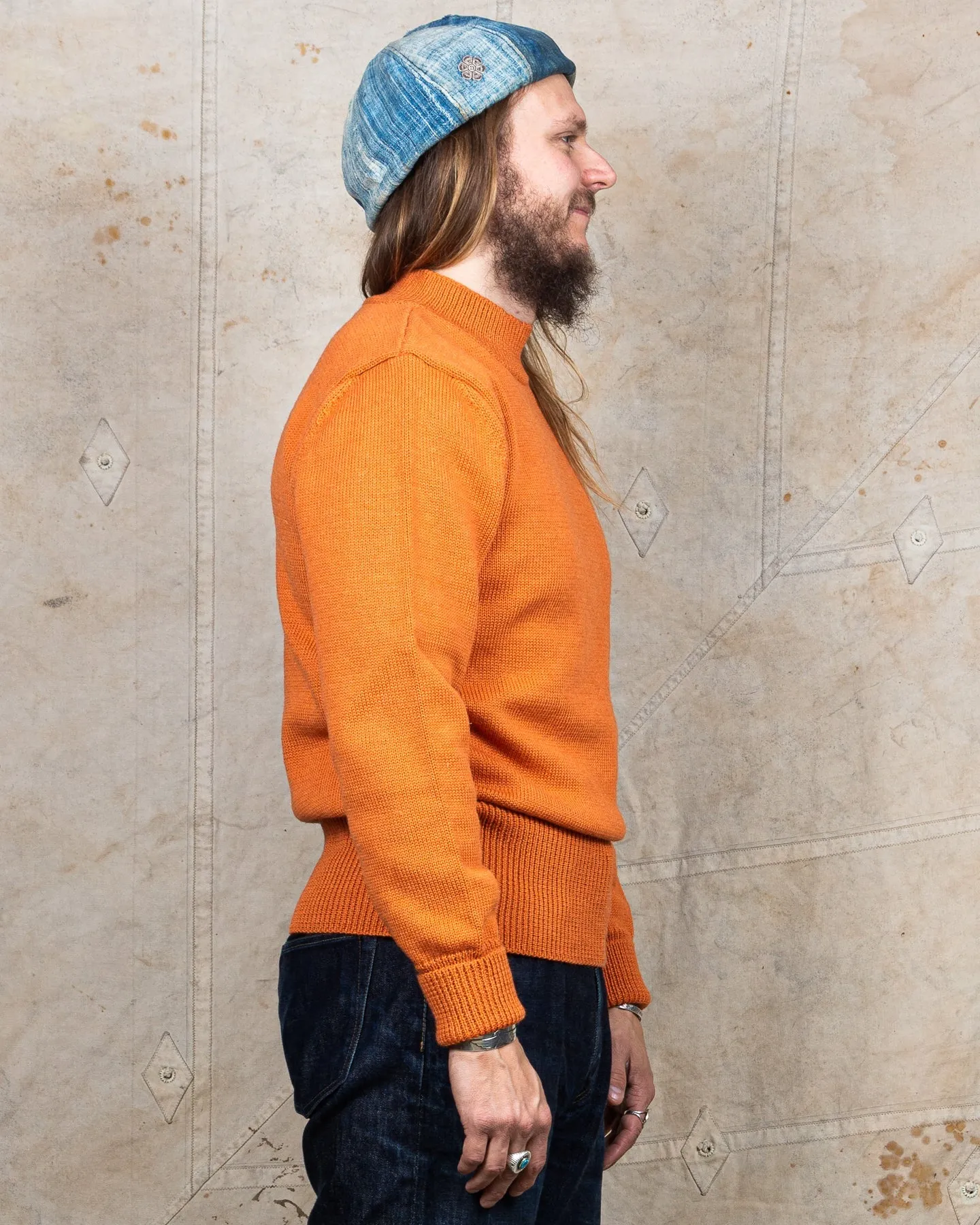 North Sea Clothing Cadet Wool Sweater Orange