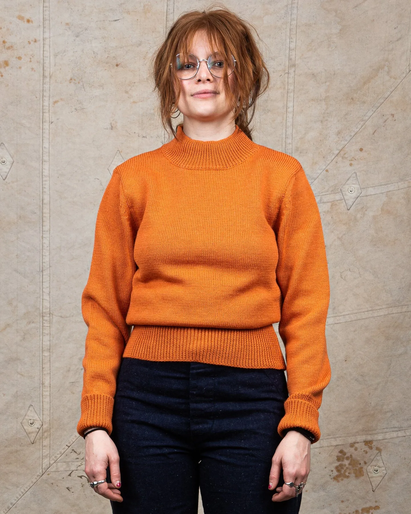 North Sea Clothing Cadet Wool Sweater Orange