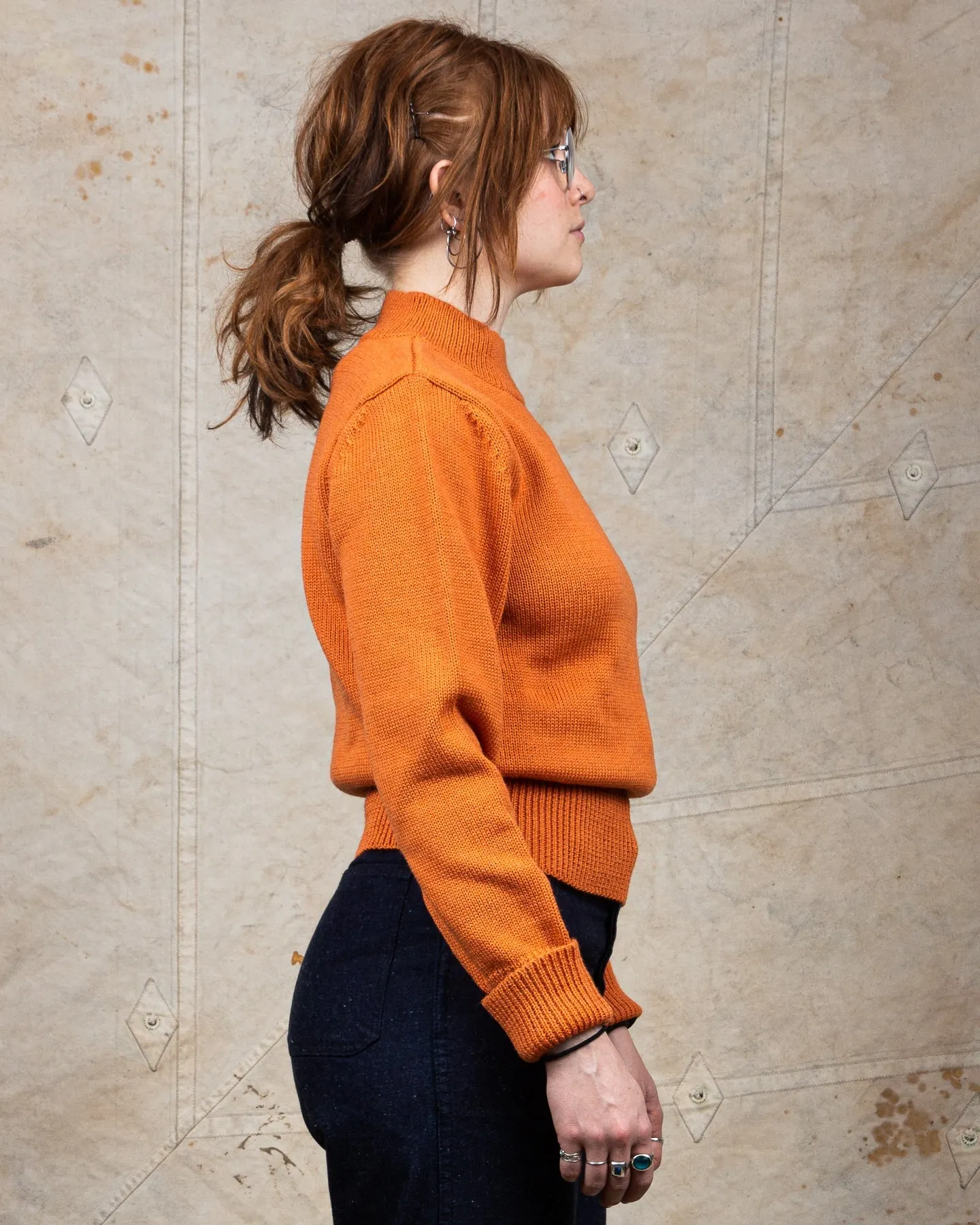 North Sea Clothing Cadet Wool Sweater Orange