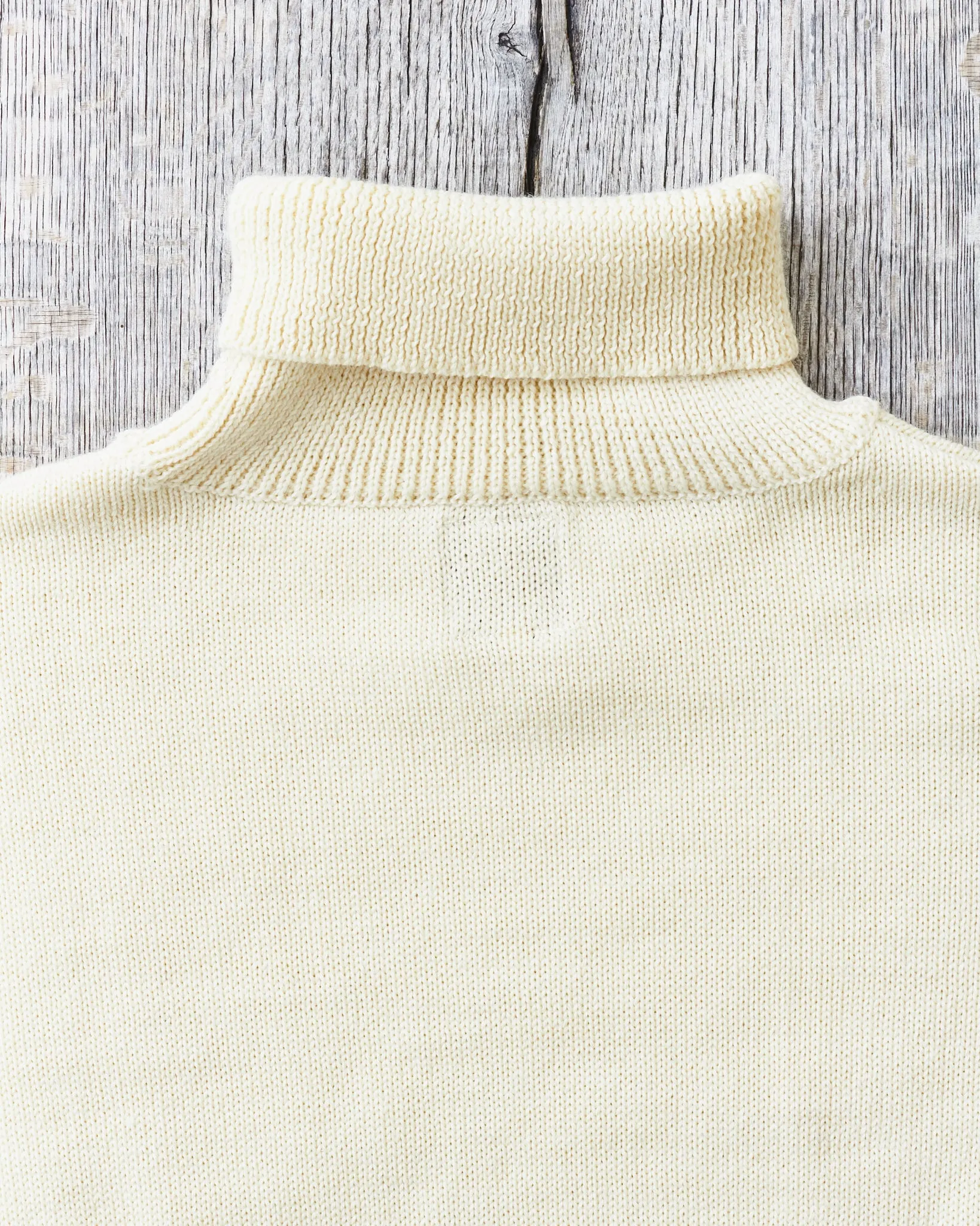 North Sea Clothing The Submariner Roll Neck Wool Sweater Ecru