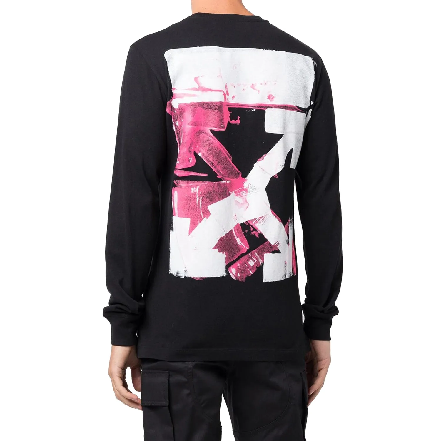 Off-White Black Long Sleeve T-Shirt with Acrylic Arrow