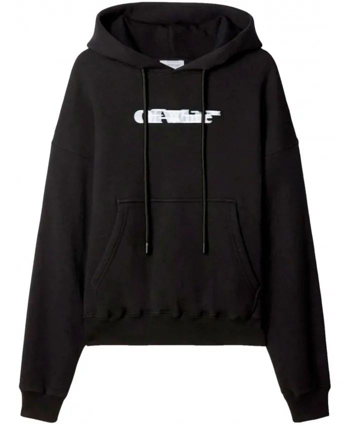 Off-White Oversized Logo Hoodies - Street Style Long Sleeves Hoodies