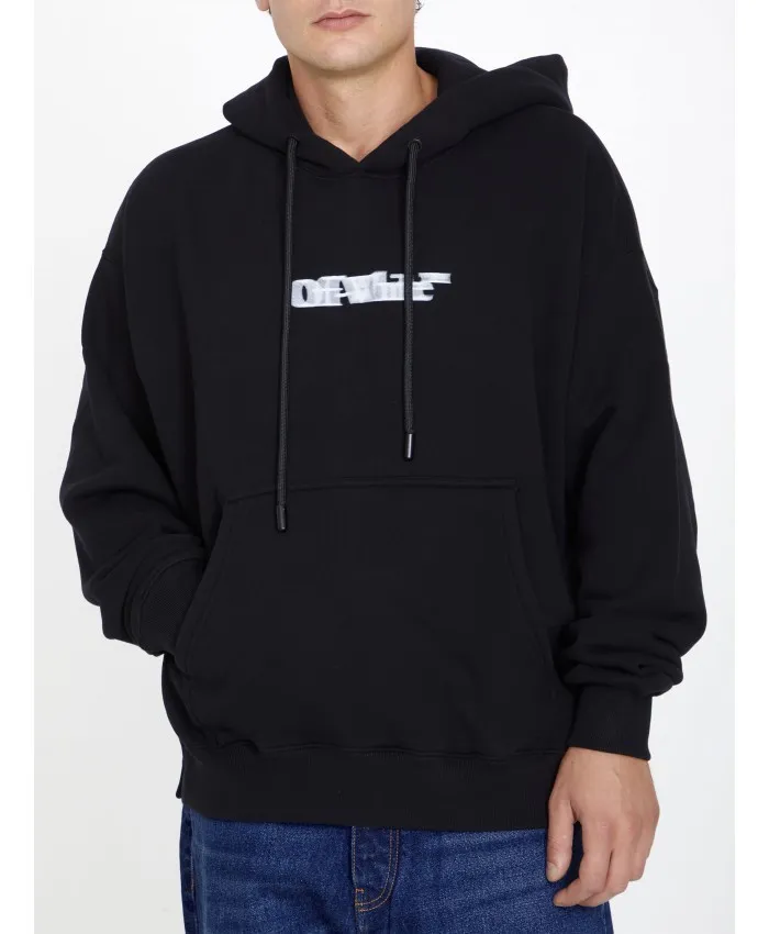 Off-White Oversized Logo Hoodies - Street Style Long Sleeves Hoodies