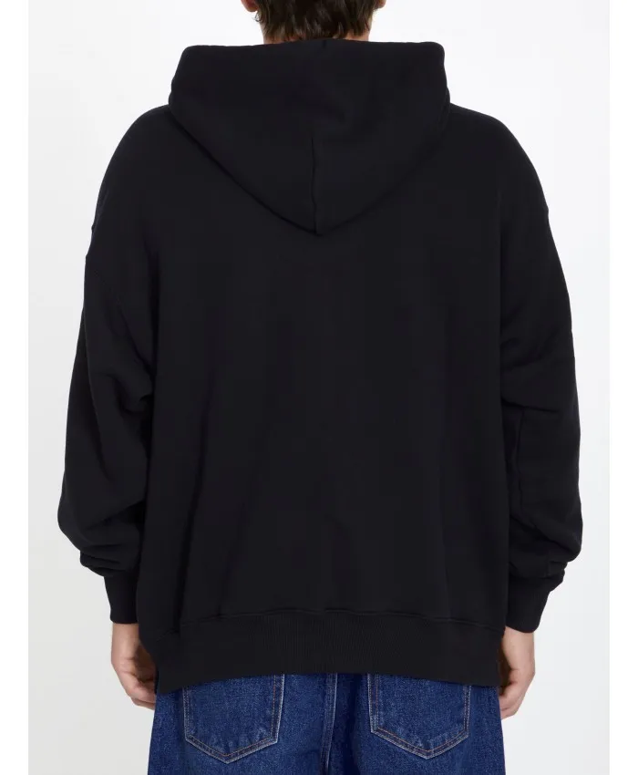 Off-White Oversized Logo Hoodies - Street Style Long Sleeves Hoodies