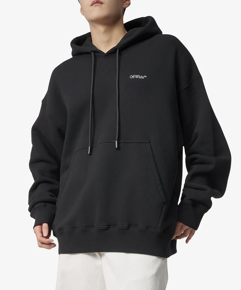 Off-White Street Style Long Sleeves Plain Cotton Logo Hoodies - Top Online Store