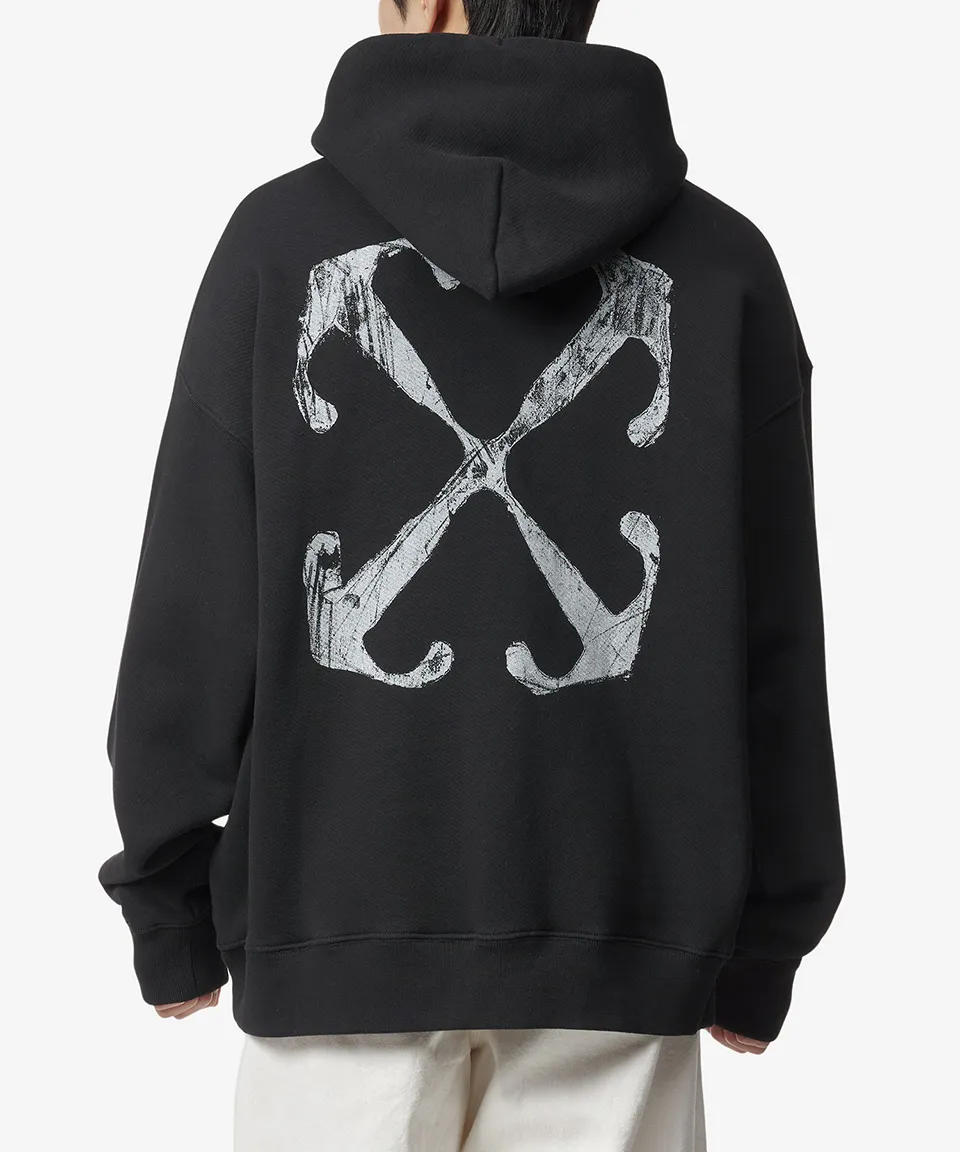 Off-White Street Style Long Sleeves Plain Cotton Logo Hoodies - Top Online Store