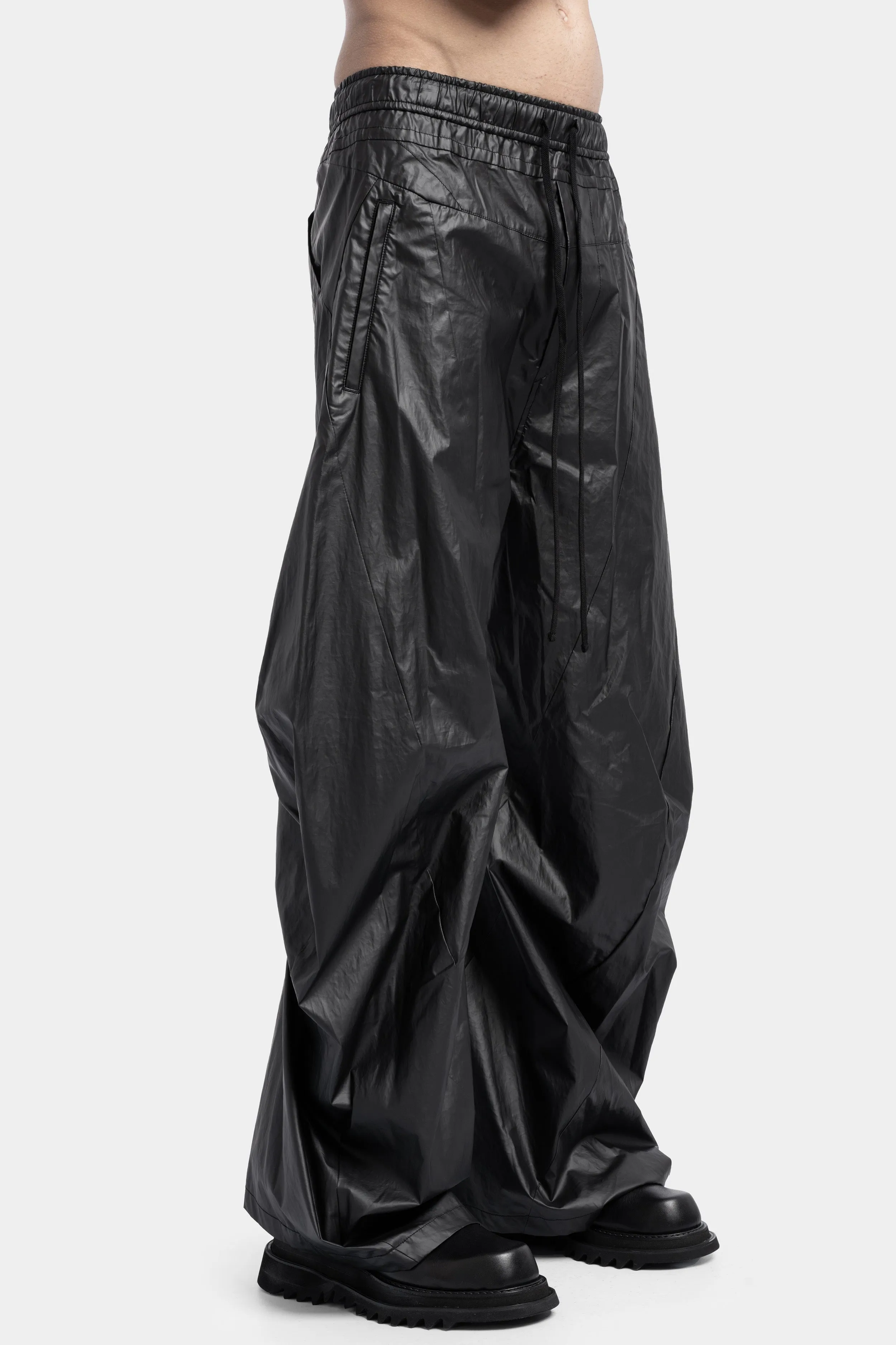 Oversized Laminated Trousers