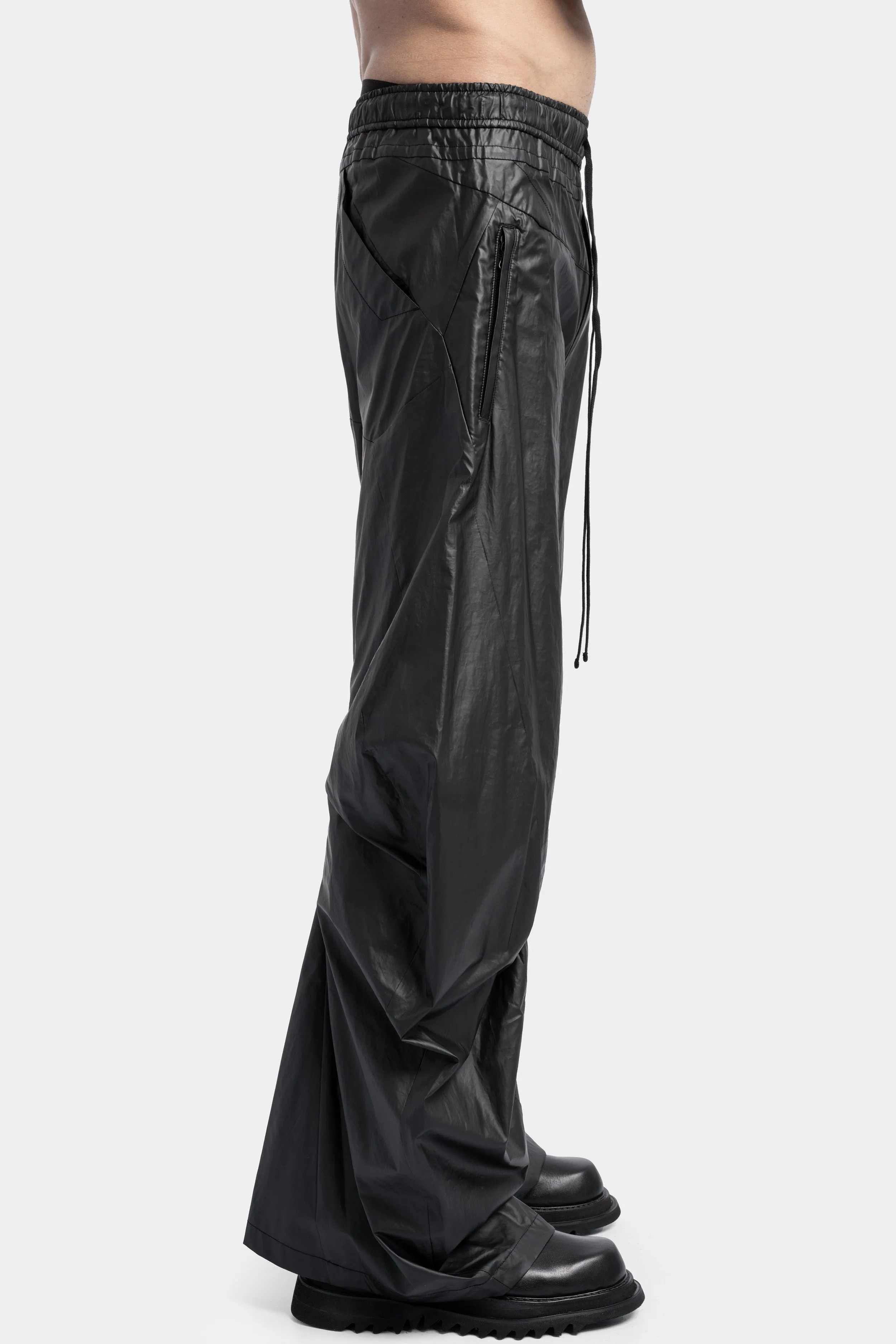 Oversized Laminated Trousers