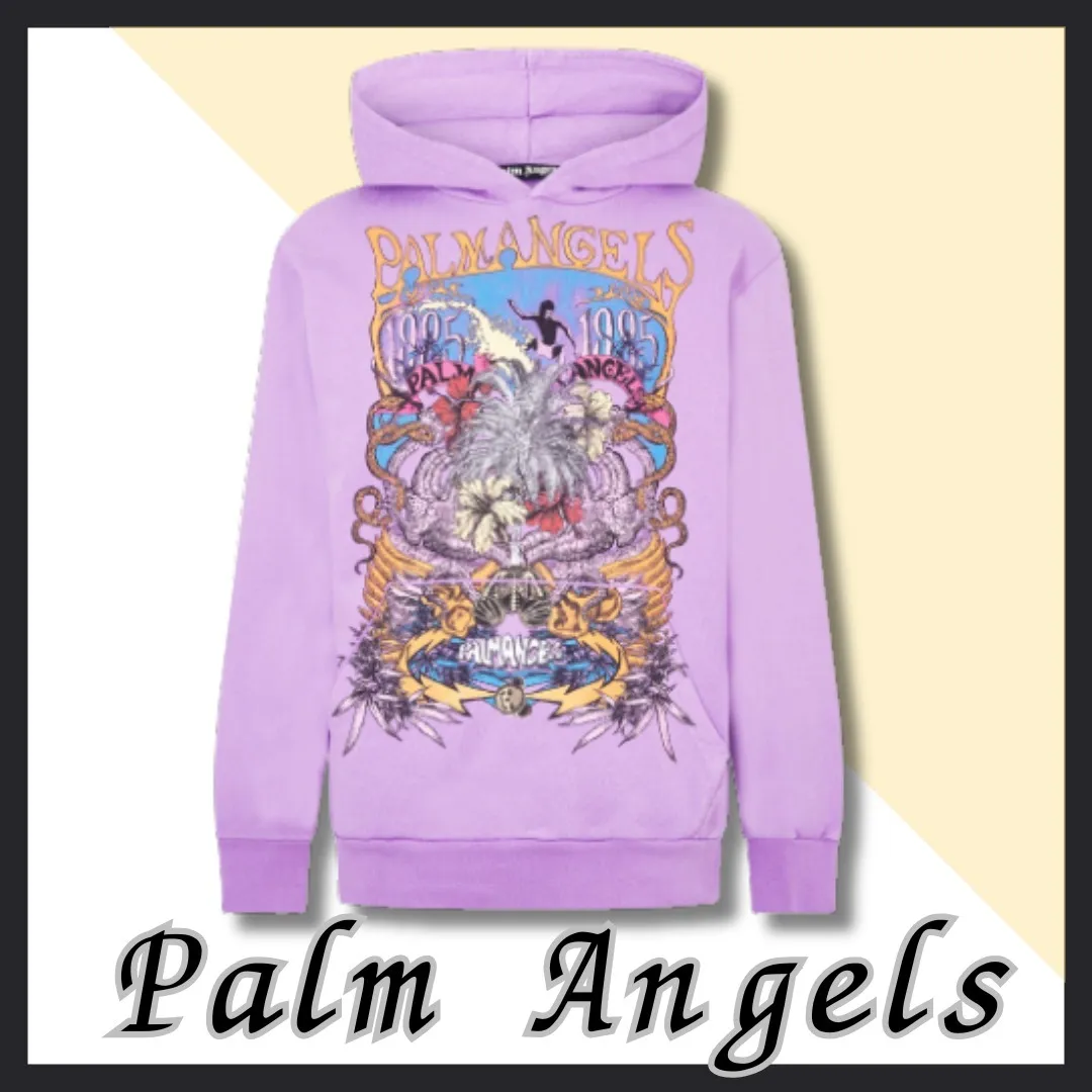 Palm Angels - Street Style Long Sleeves Cotton Logo Skater Style: Shop Now