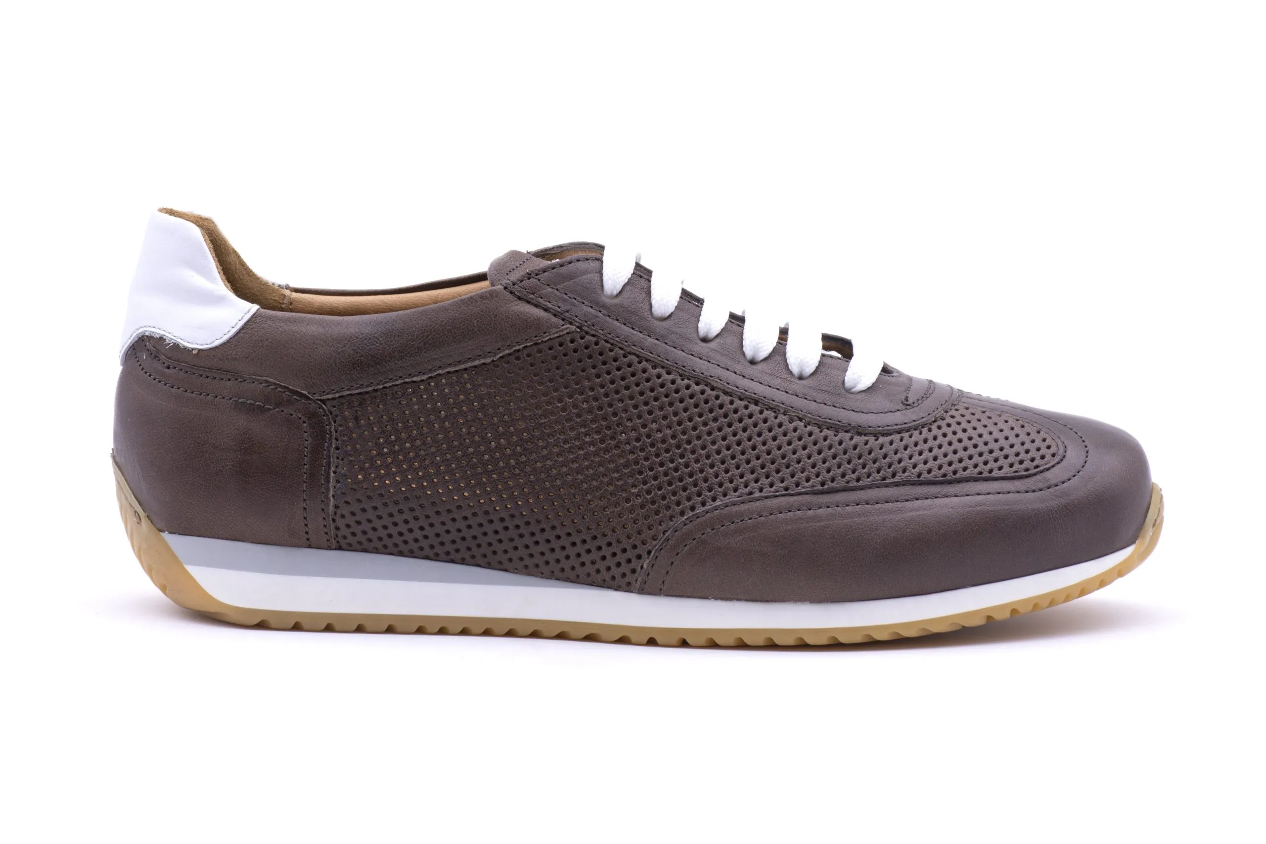 Perforated leather sneakers.