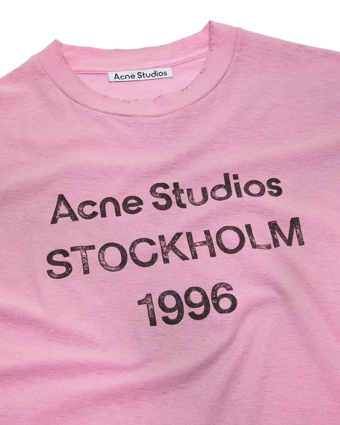 Pink Acne Studios Stamp Logo Cotton T-Shirt