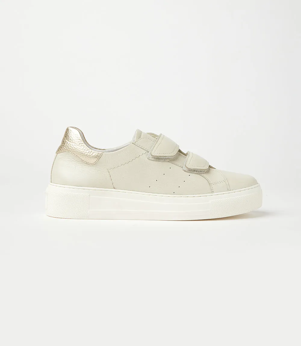 Platform sneakers with Velcro straps.