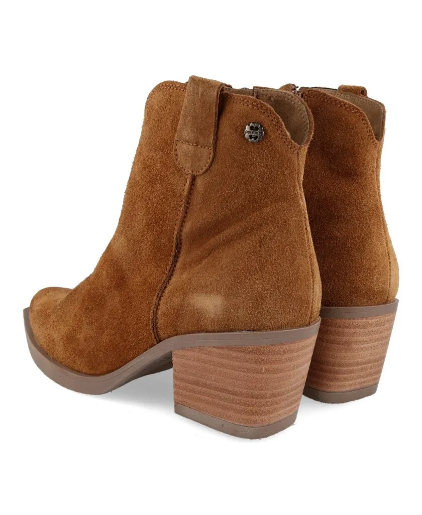 Porronet Jara 4572 Suede cowboy style ankle boots