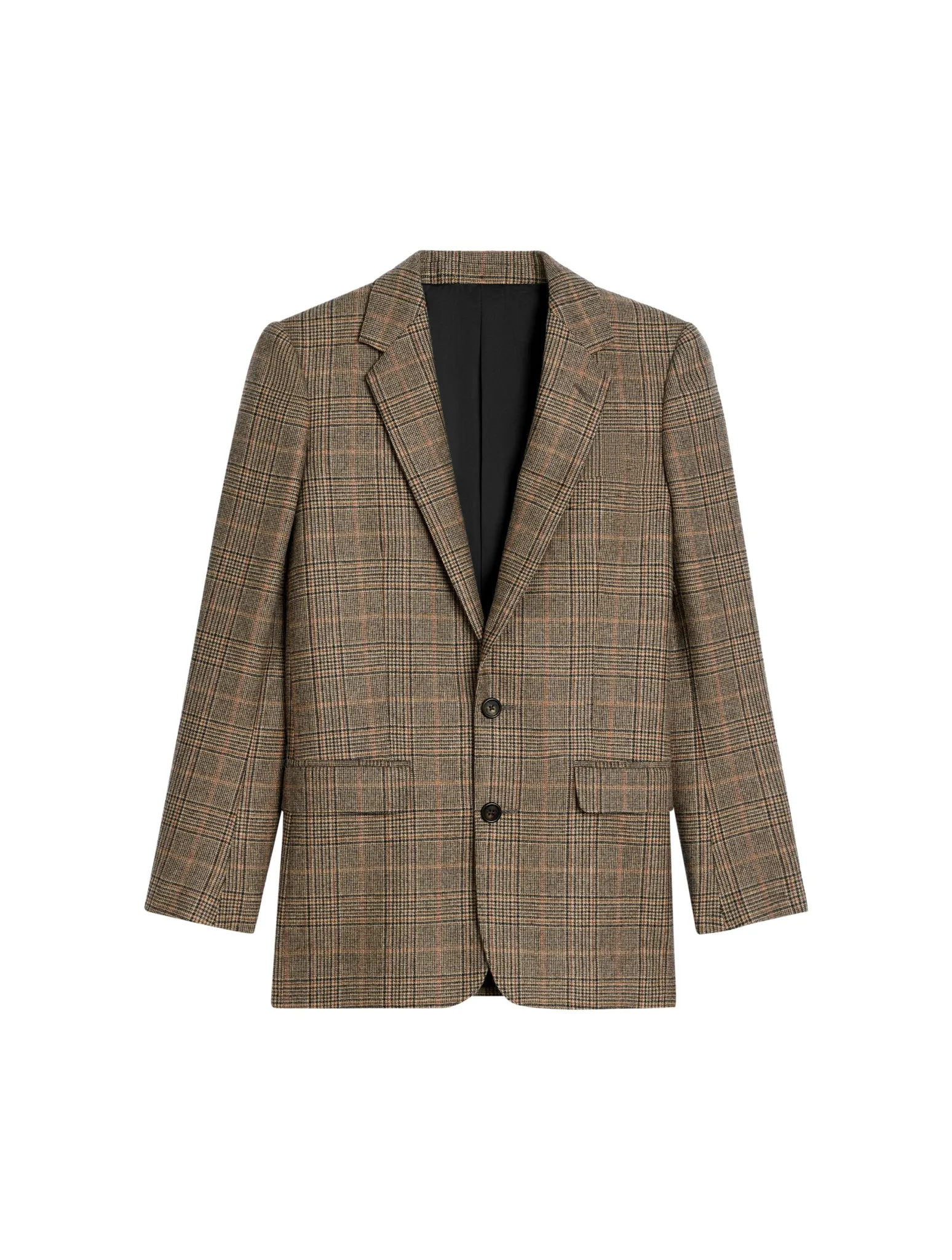 Prince of Wales cashmere jacket - camel/hazelnut/black