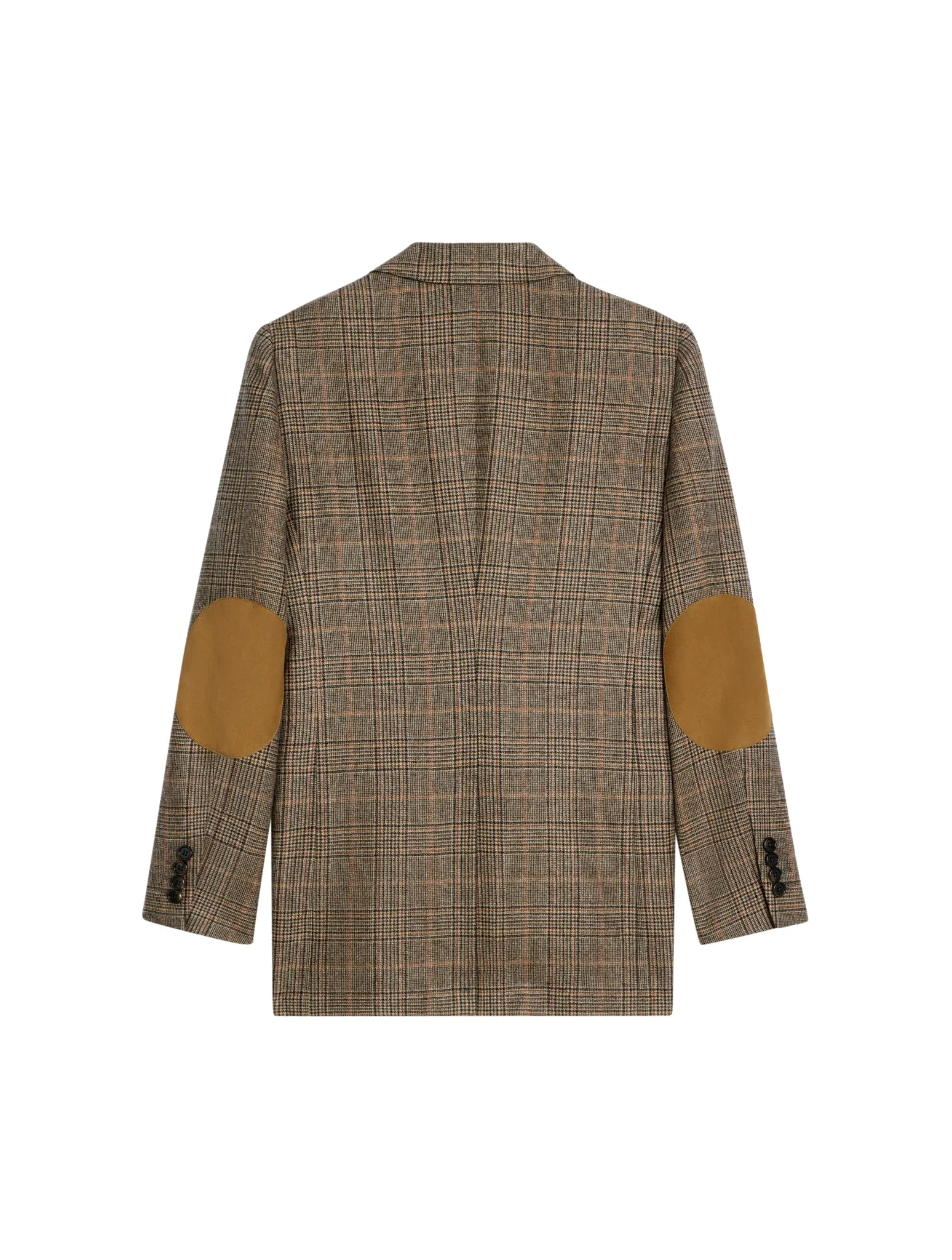 Prince of Wales cashmere jacket - camel/hazelnut/black