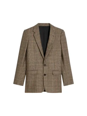 Prince of Wales cashmere jacket - camel/hazelnut/black