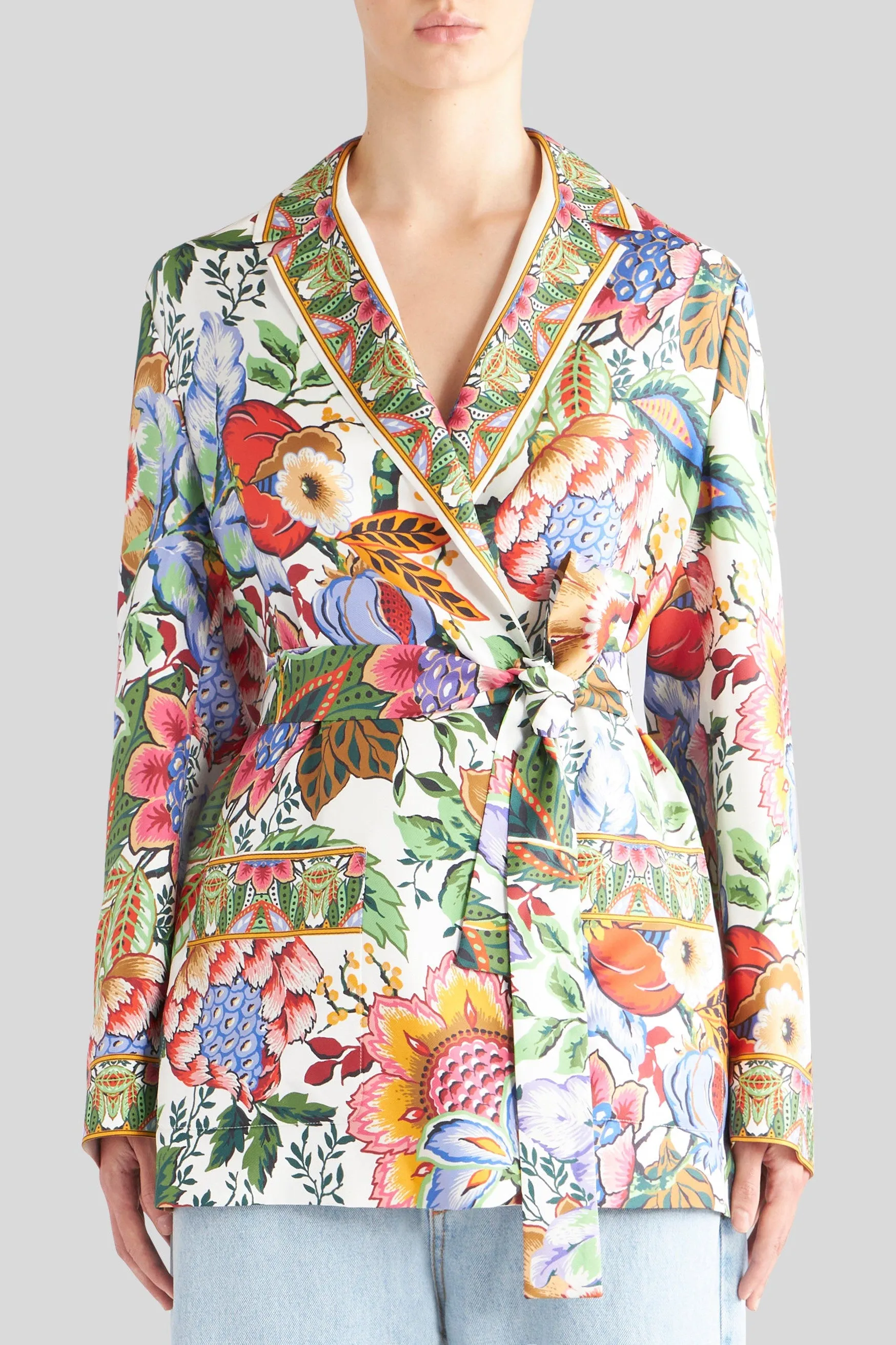 Printed Silk Blazer