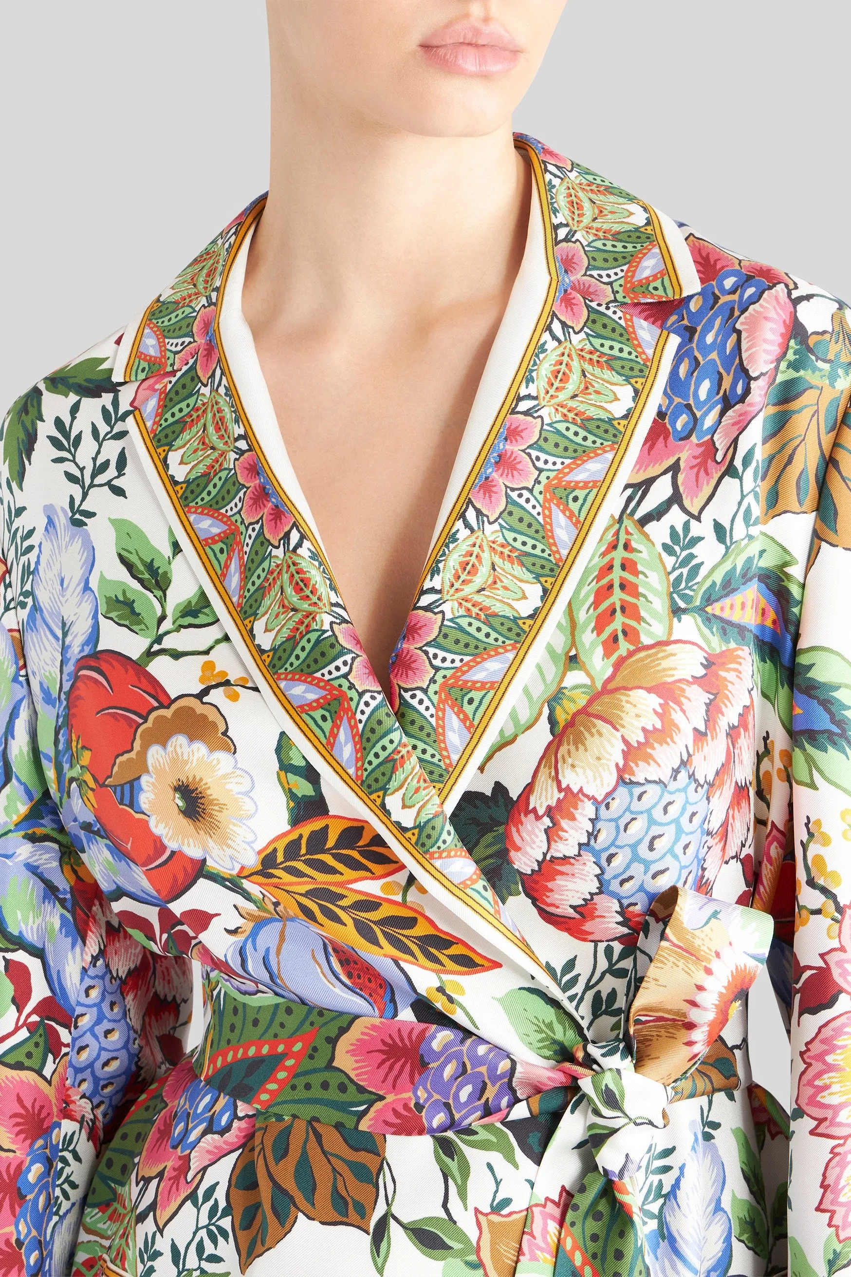 Printed Silk Blazer