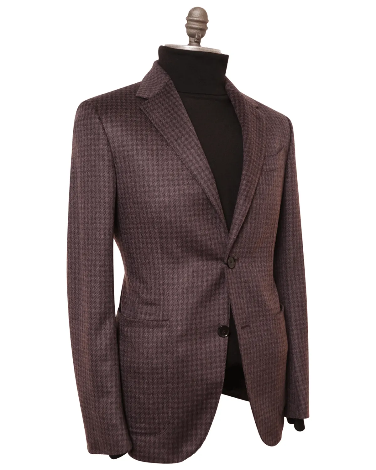 Purple Dark Grey Cashmere Blend Checked Sportcoat