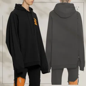 RAF SIMONS | Cotton Oversized Logo Hoodies: Long Sleeve Sweatshirts