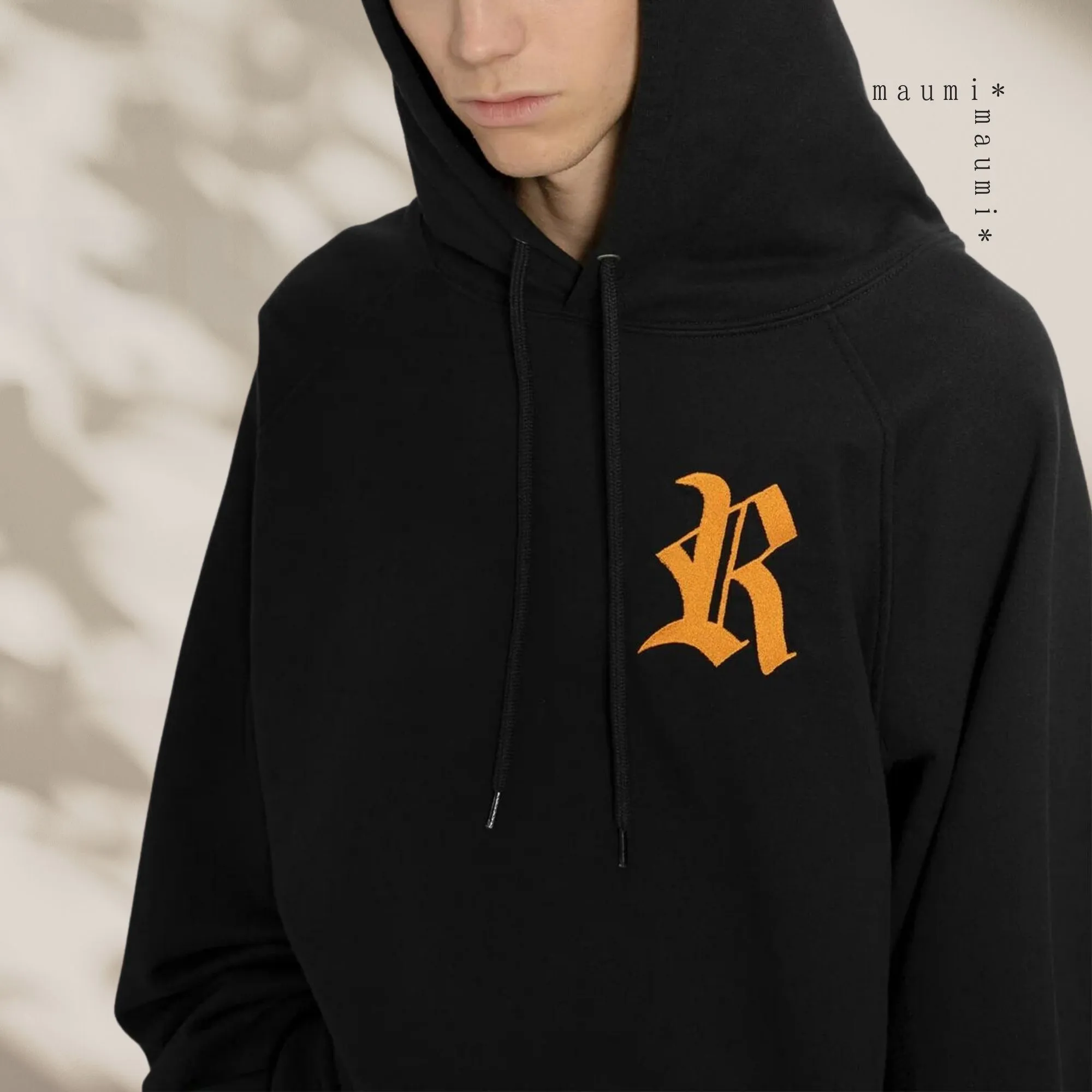 RAF SIMONS | Cotton Oversized Logo Hoodies: Long Sleeve Sweatshirts