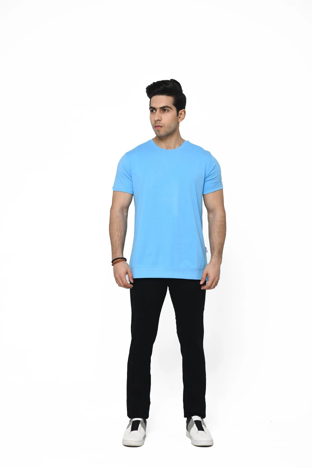 Relaxed Fit T-Shirt with Ribbed Hem - Comfortable Loose-Fitting Tee with Ribbed Hem