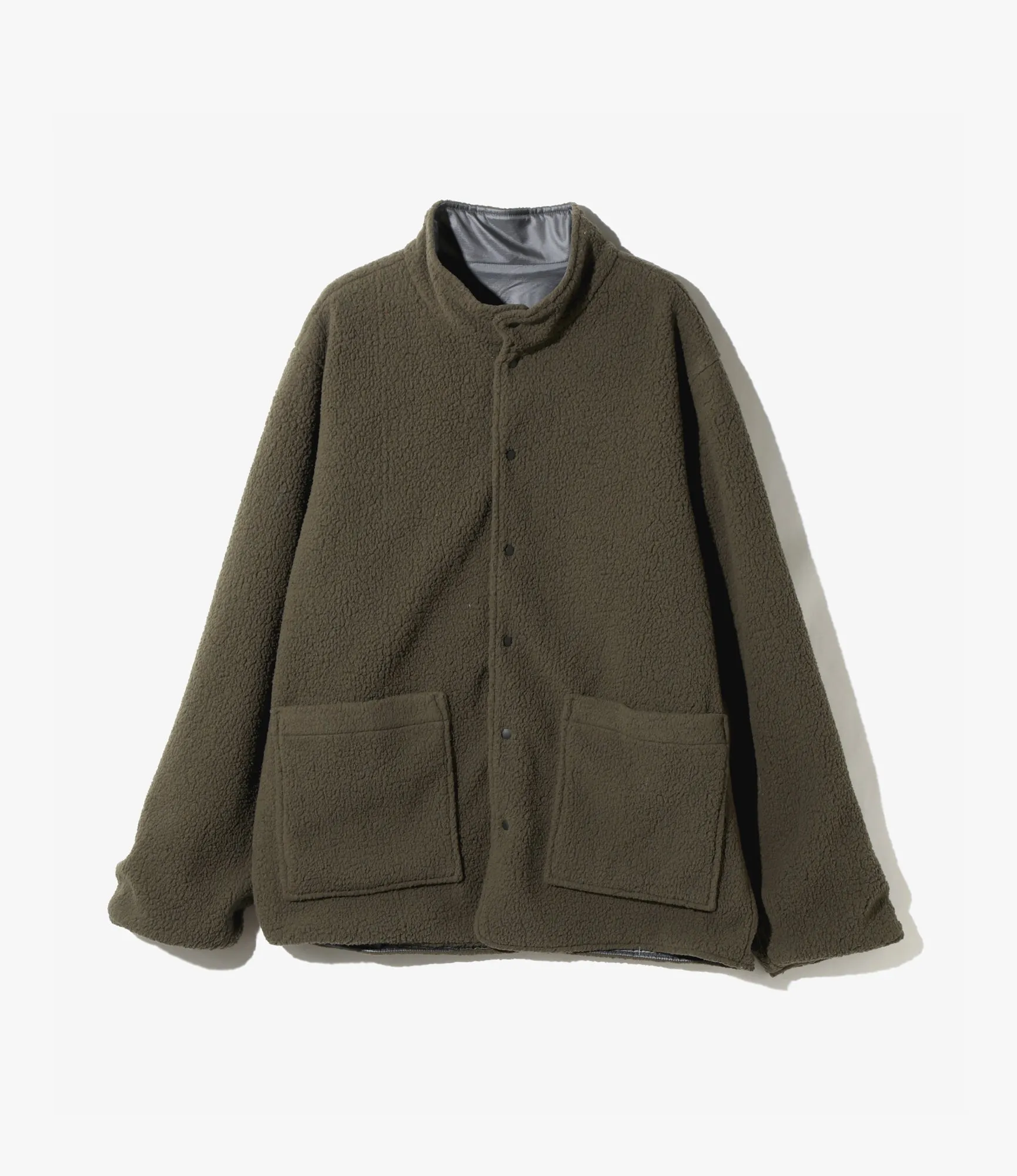 Reversible Jacket –Olive Fleece / Charcoal Ripstop