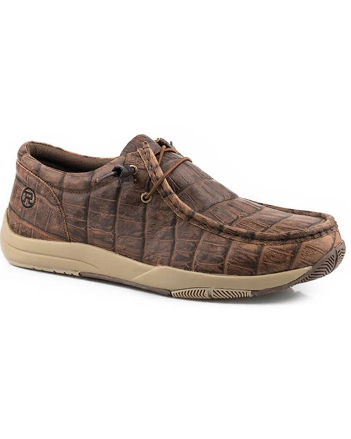 Roper Men's Clearcut Low Caiman Print Casual Chukka Shoes - Moc Toe