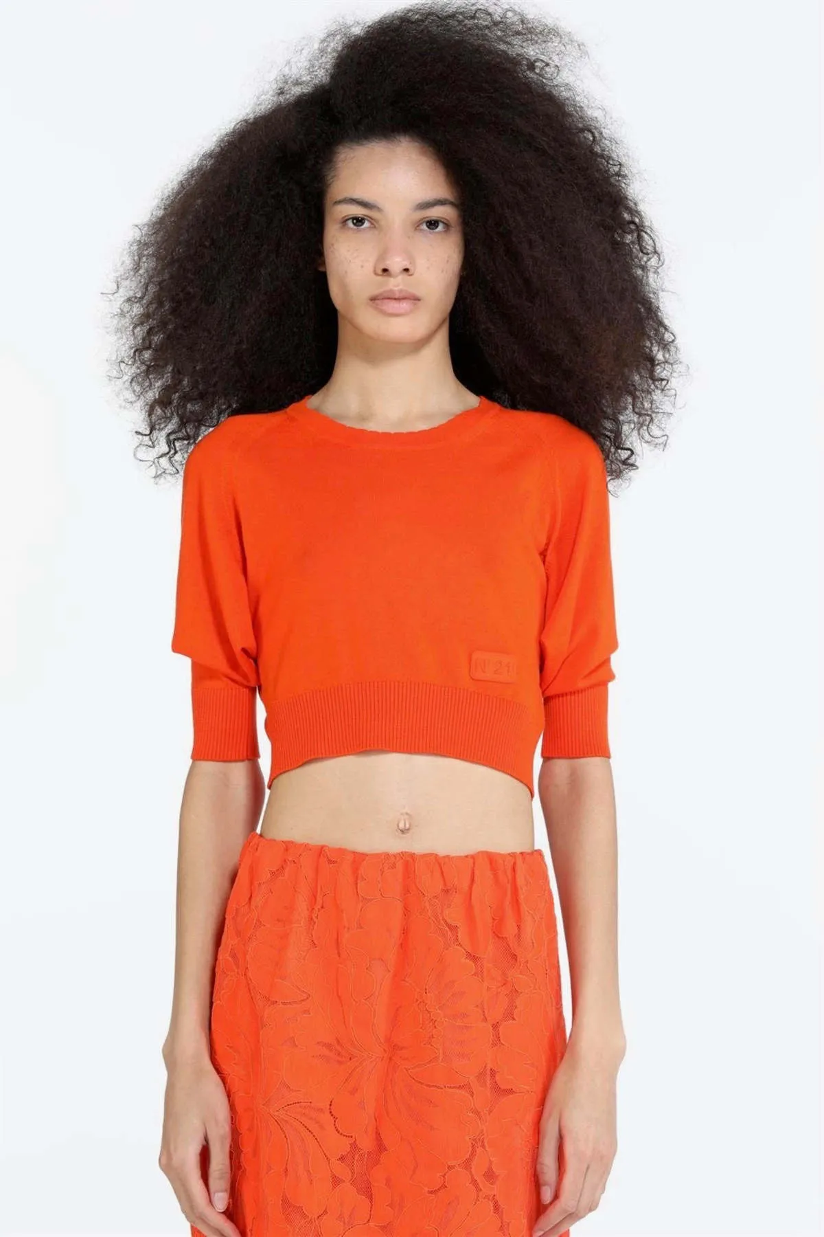 Round Neck Sweater - Orange