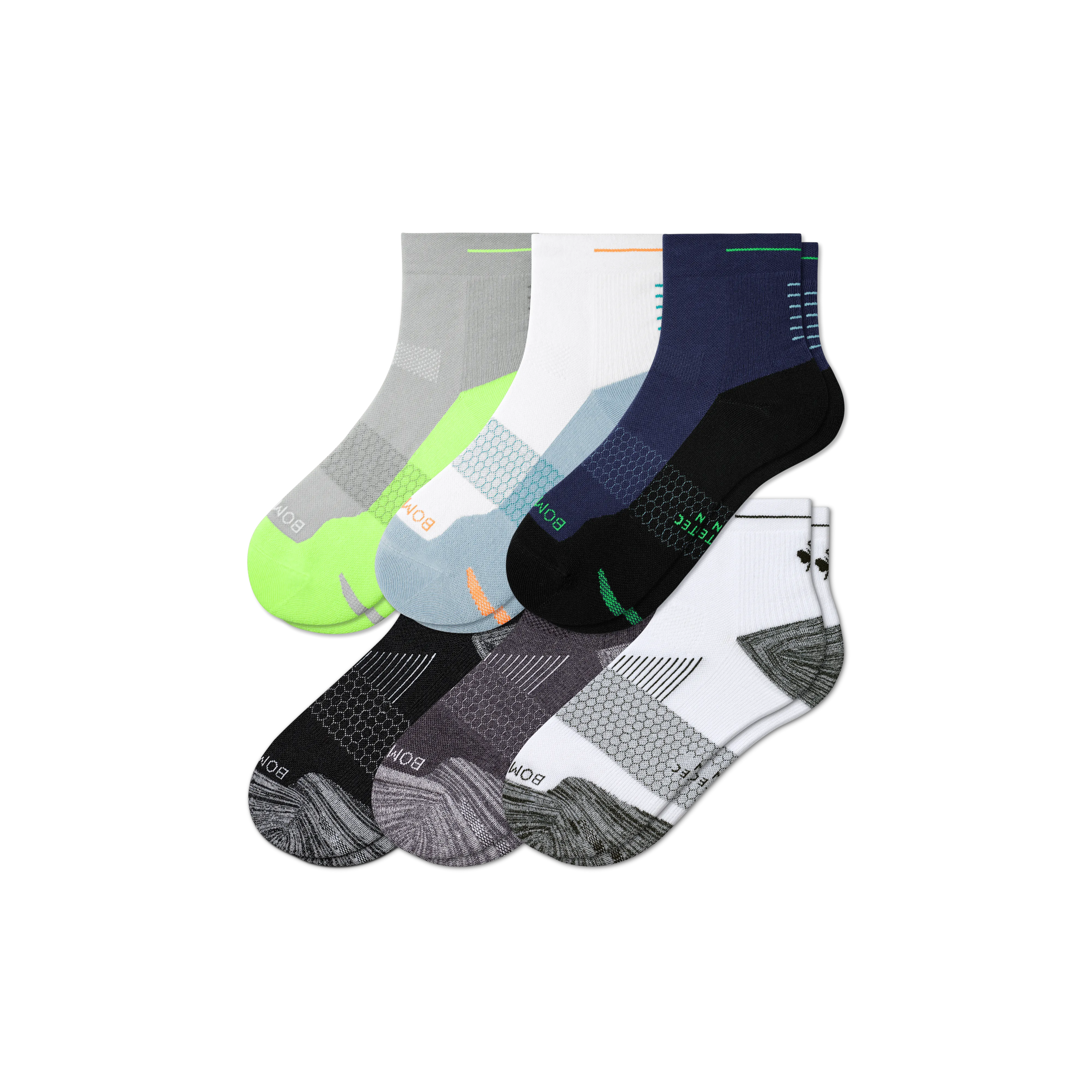 Running Quarter Socks for Men - Pack of 6