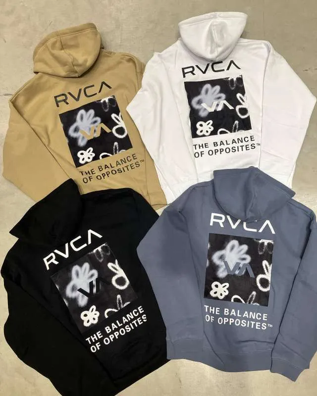 RVCA flower patterns tie-dye long sleeves unisex bi-color