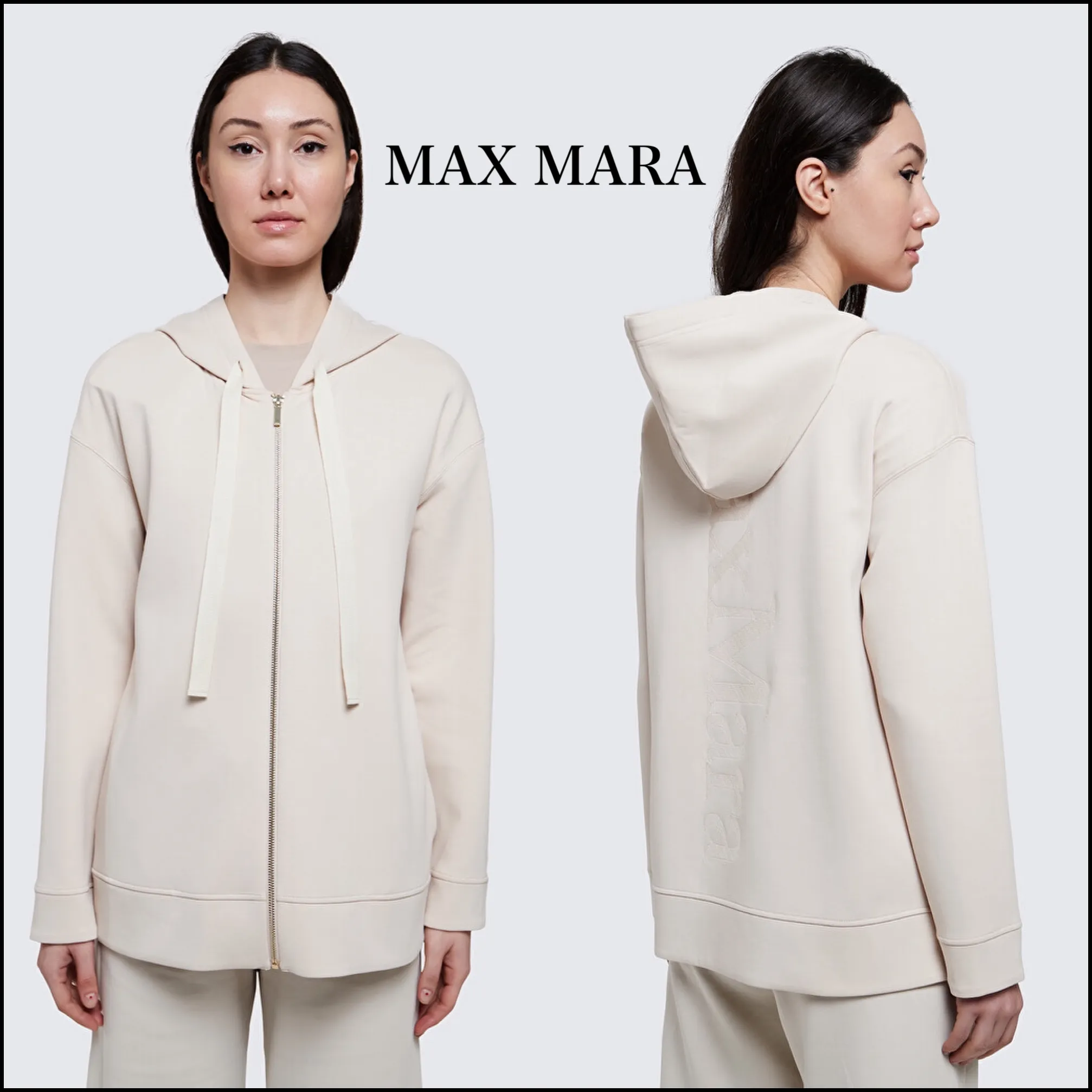 S Max Mara Blended Fabrics Long Sleeve Plain Cotton Logo