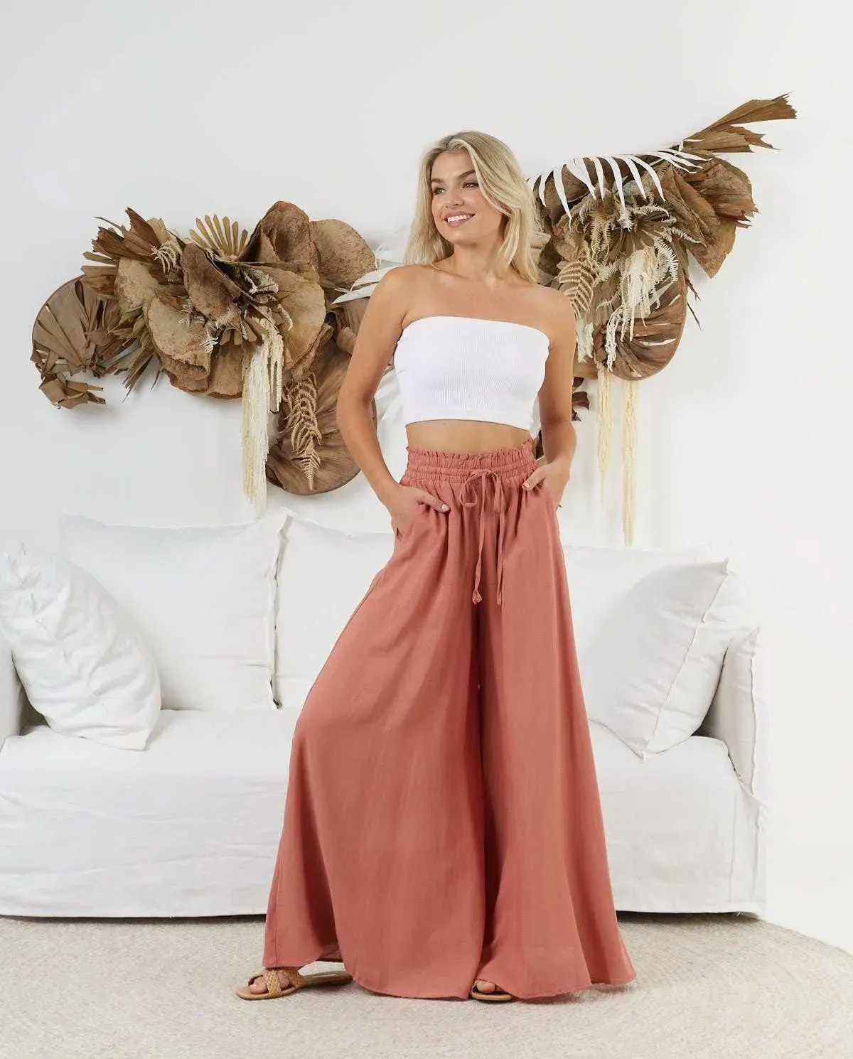 Salmon Palazzo Pants