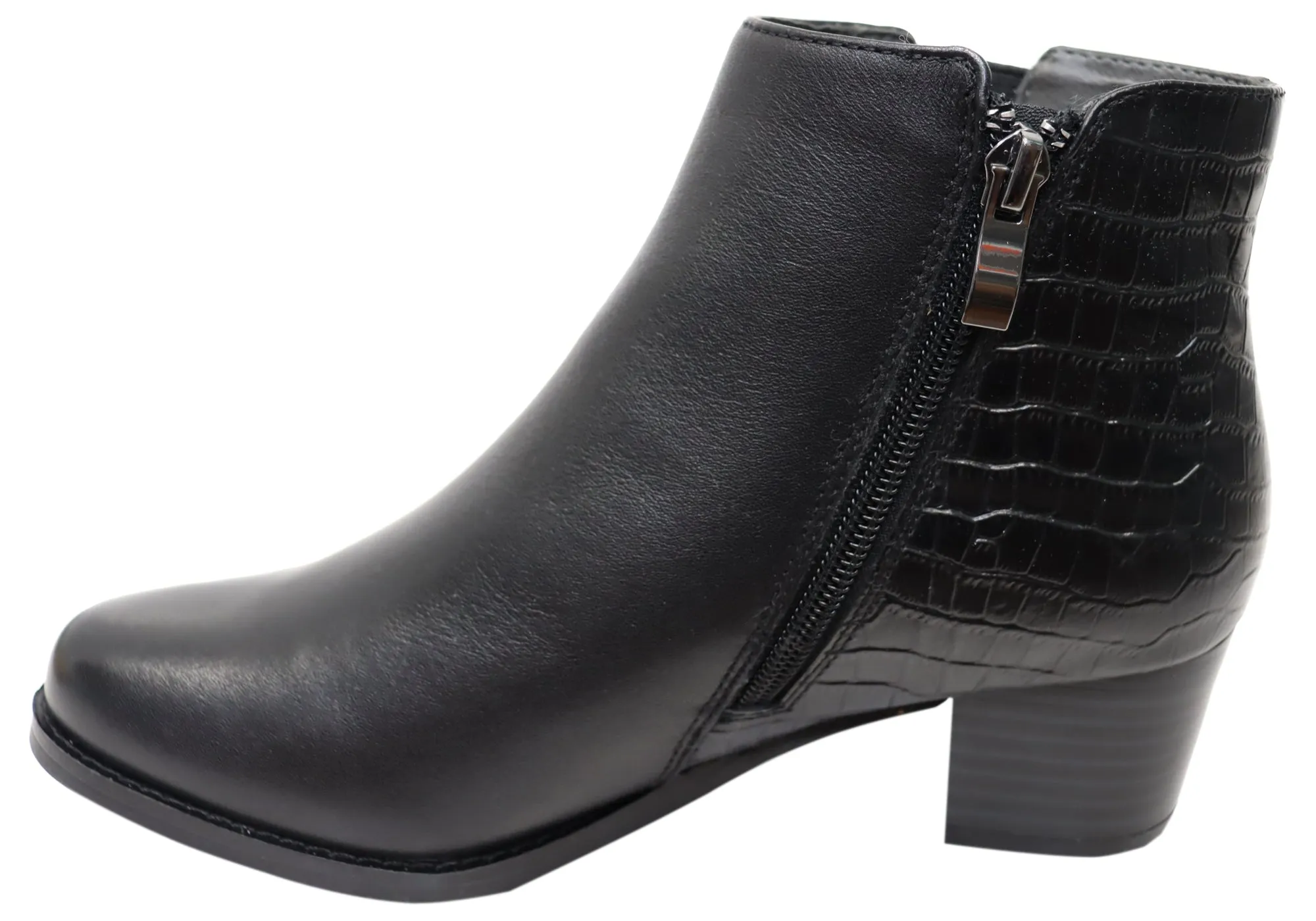 Scholl Orthaheel Heaven Womens Comfortable Leather Ankle Boots