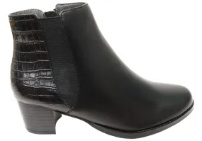 Scholl Orthaheel Heaven Womens Comfortable Leather Ankle Boots