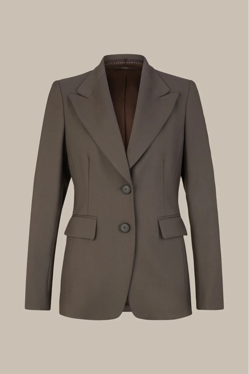 Schurwolle Blazer in Taupe