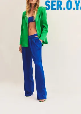 Ser.o.ya Motlee Silk Blazer Kelly Green - Shop Now