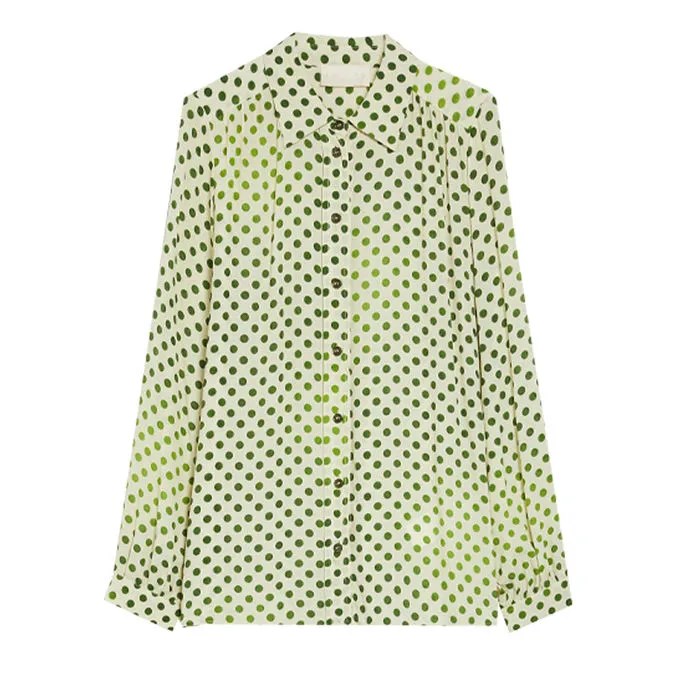 Shirt Spaccio Ivory Polka Dot - Women's Fashion