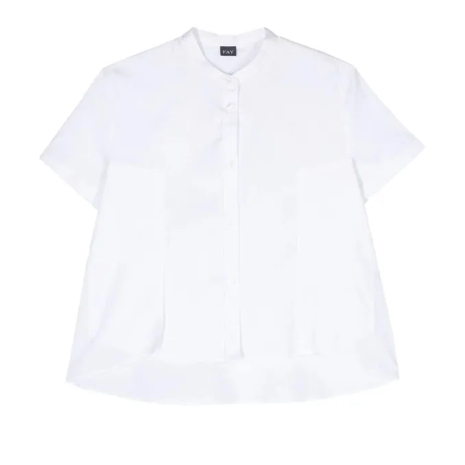 Short White Asymmetrical Shirt for Women