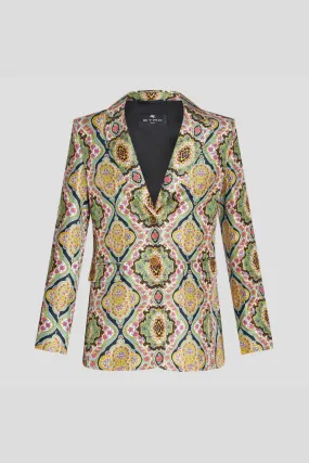 Silk Printed Blazer