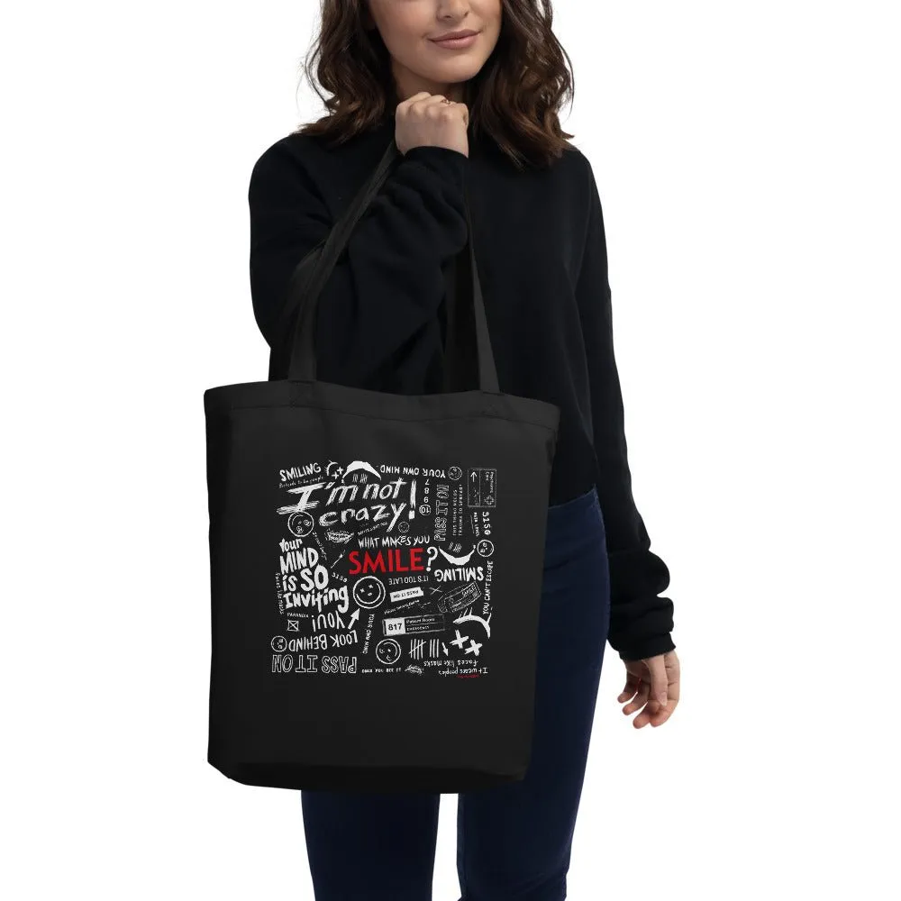 Smile Pattern Canvas Tote Bag