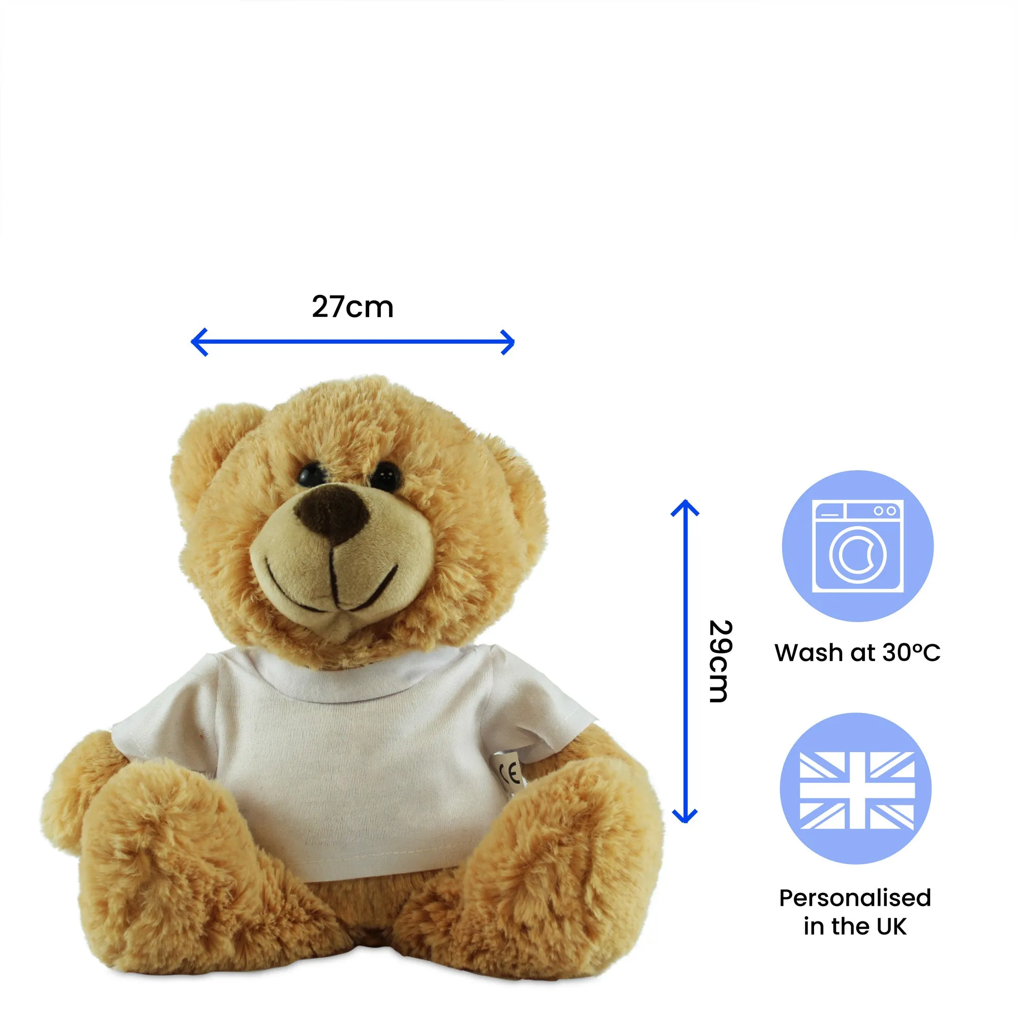 Soft Light Brown Teddy Bear Toy - Name and Wreath Design - T-shirt