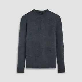 Solid Jacquard Crew Neck Sweater